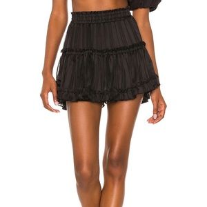 MISA LOS ANGELES BLACK EYELET MINI SKIRT MARION